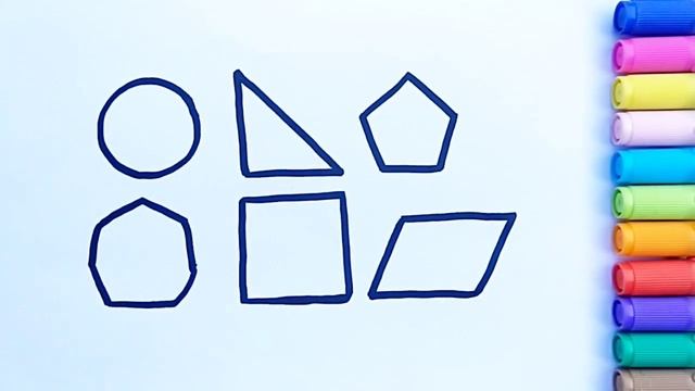 How to draw Shapes Drawing Colouring ? for kids and toddlers 2d Shapes Drawing for kids Easy Drawin смотреть онлайн