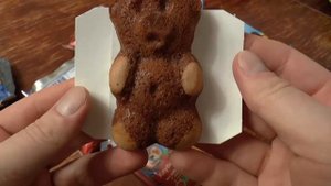 Мишка Барни Бисквит КЛУБНИКА и МОЛОКО пробуем