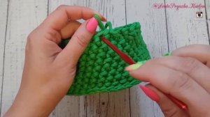 Корзина крючком из шнура и трикотажной пряжи. Уроки вязания. Узор крючком. Сrochet basket
