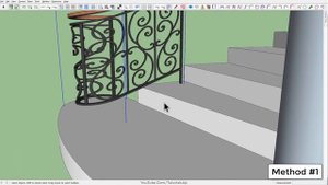 How To Make Curved Stair Railing In SketchUp - TutorialsUp