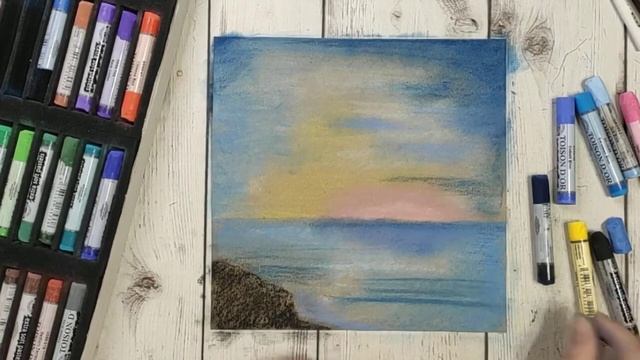Закат. Сухая пастель. #хочунаморе21