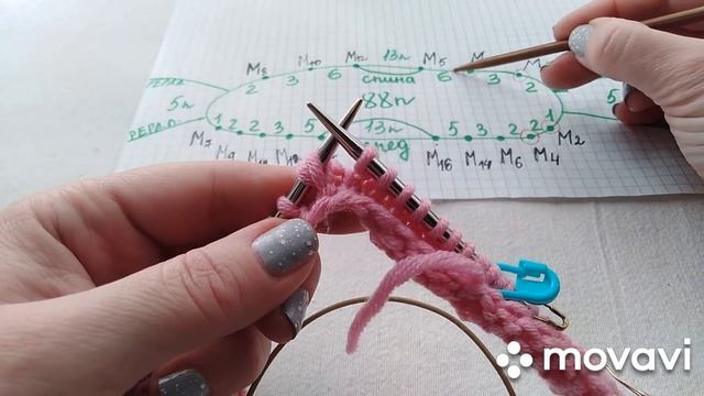 Вязание. Круглая горловина в реглане. По новому последняя разворотная петля.Часть2. смотреть онлайн