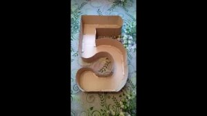 Цифра 5 своими руками! Метровая объемная цифра из картона и салфеток.
