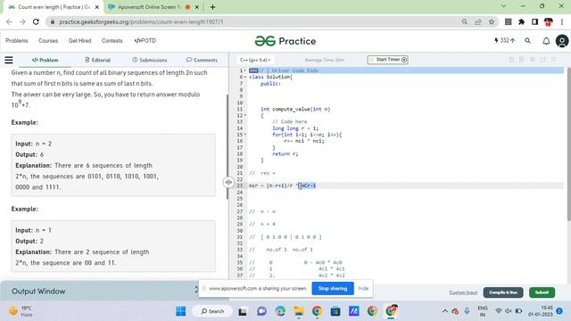 Gfg Count even length | gfg problem of the day | gfg potd | 1/1/23 смотреть онлайн