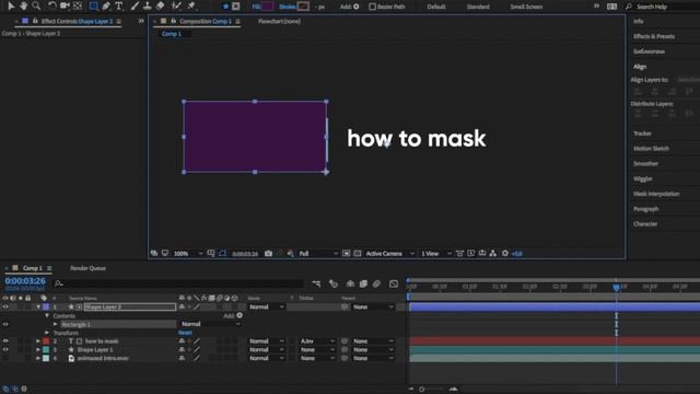 Анимация текста при помощи маски в After Effects смотреть онлайн