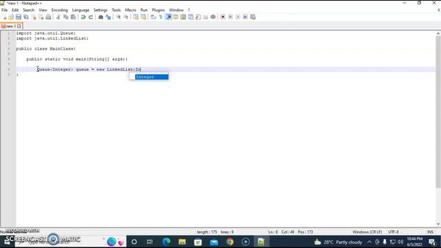 Java Collection (Queue) Notepad++ Step by step смотреть онлайн
