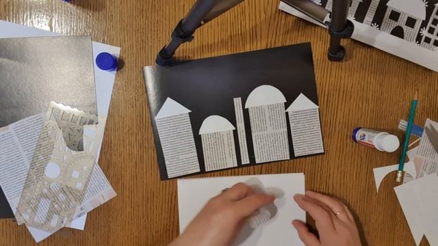 Картина-аппликация "Ночной зимний город" смотреть онлайн