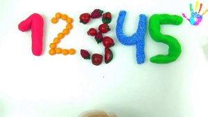 Учим цифры от 1 до 10 на английском языке. Учим счет с овощами и пластилином.