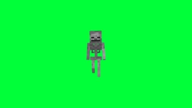 Skeleton Walking Minecraft Green Screen Chroma key Animation смотреть онлайн