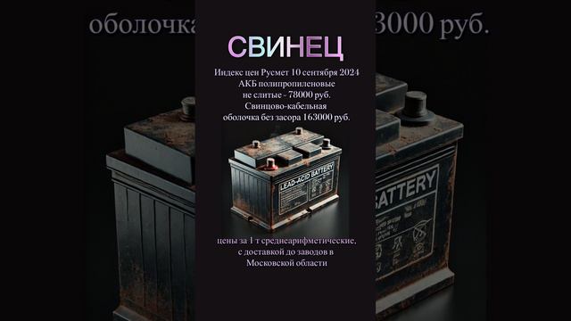 Индекс цен на свинец 10 сентября 2024