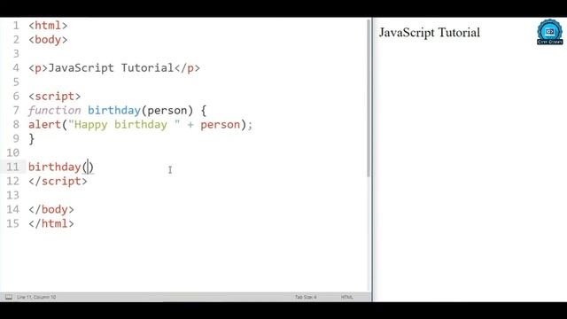 JavaScript Parameters with functions #javascript  #htmltutorial #css