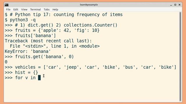 Python tip 17: counting frequency of items