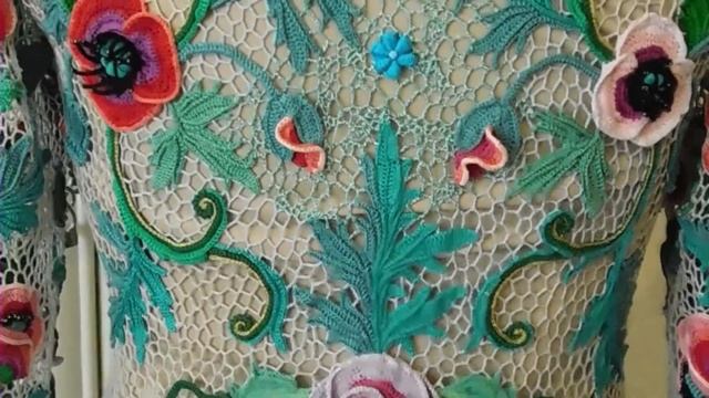 Показ платья "Маки",вязание крючком,ирландское кружево,how to crochet,crochet,crochet tutorial смотреть онлайн