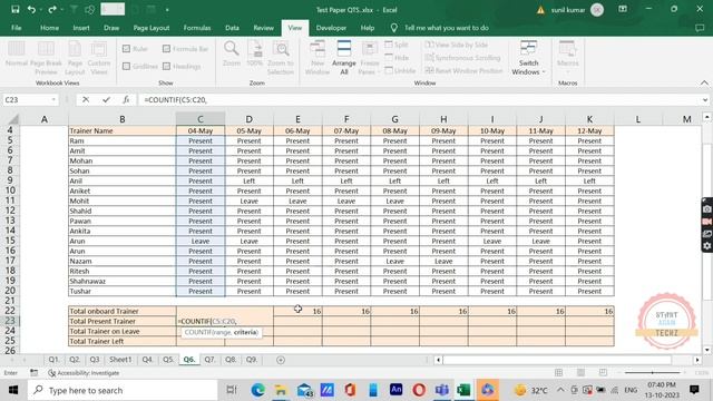 MIS Interview Questions || Use Of CountA And CountIf In Excel || Excel Video смотреть онлайн