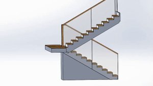 Установка стекла на бетонную лестницу