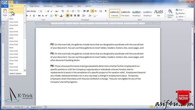 Word 2010 Essential - 17. Undo, Redo and Repeat