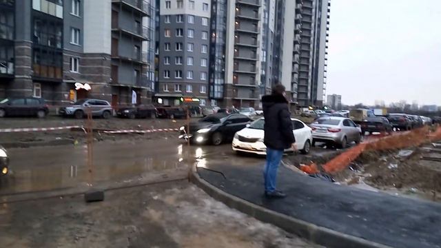 ЖК Приневский. Заезд к корпусу 5. смотреть онлайн