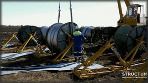 Монтаж провода при строительстве ЛЭП 750 кВ