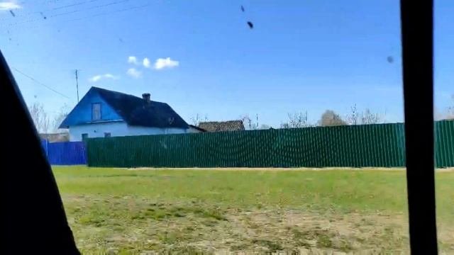 Гомельская область, деревня Боровики и пейзаж вдоль дорог, апрель.