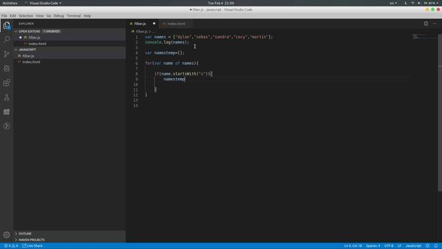 JavaScript filter array