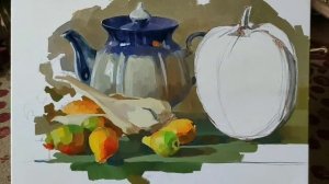 Осенний натюрморт. Масло на холсте. Живопись.