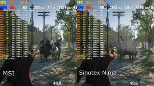 Краткое сравнение MSI GeForce GTX 1660 Ti ARMOR и Sinotex Ninja NVIDIA GTX1660Ti в играх.