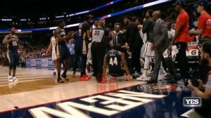 Anthony davis wanna fight nets bench after solomon hill game winning flop ! Vs nets