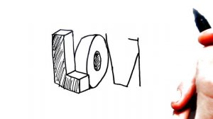 Как нарисовать слово ЛЮБЛЮ 3D ❤ Или учимся рисовать детям ?