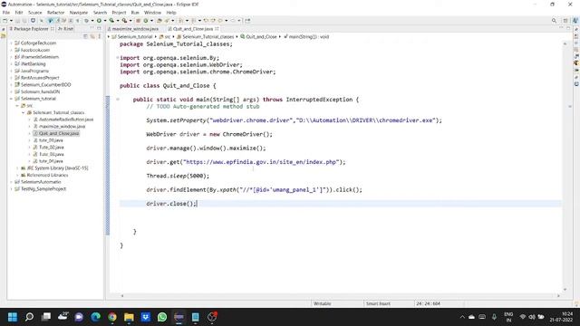Quit() and Close() methods in selenium || Automation || Java-Selenium || Testing || Hindi - tutoria смотреть онлайн