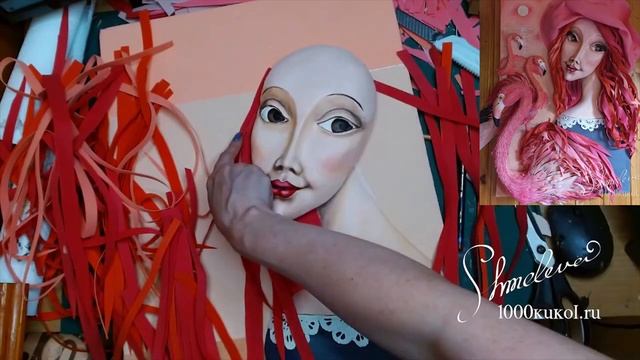 Фом-арт!! презентация МК Дама с фламинго Картина (фом-арт) смотреть онлайн