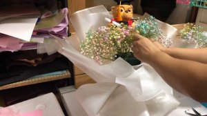 Graduation Baby Breath Flower Bouquet | Bouquet Base Tutorial | Very Easy | Huamama Singapore