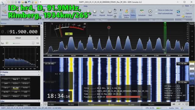 31.05.2023 15:33UTC, [Es], hr4, Германия, 91.9МГц, 1934км