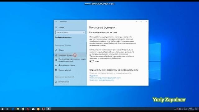 настройка конфиденциальности Windows 10
