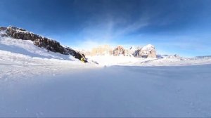 #MAVICMINI #DRONE AERIALS @ DOLOMITES & SKIING LAGAZUOI HORSES SLEDGE #GOPROMAX instead ski stick ?