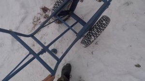 Ручная хозяйственная тележка для перевозки колотых дров или кряжей на место складирования!