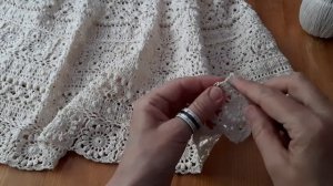 Сарафан крючком. Квадратный мотив.