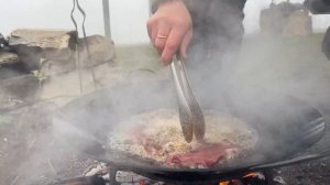 Beef Liver Steaks - Cooking in the Foggy Mountains on a Campfire! Faraway Village Life