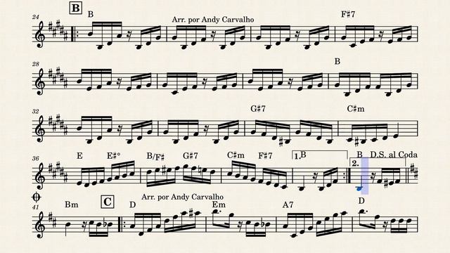 Tico-Tico no Fuba - Para instrumentos em Bb - Backing track com Partitura смотреть онлайн