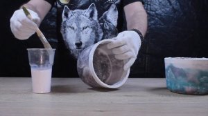 Кашпо из гипса под мрамор