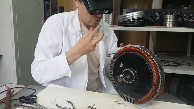 Ручная намотка статора мотор колеса l Асинхронный двигатель Дуюнова
