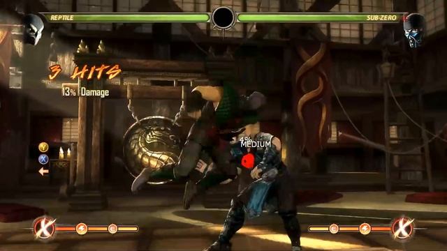 Mortal Kombat 9 - Reptile комбо урок смотреть онлайн