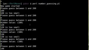 Beginner Perl Maven tutorial: 4.32 - Solution: number guessing game m move toggle