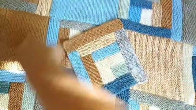 "Утилизация" остатков пряжи. Плед из квадратов. смотреть онлайн