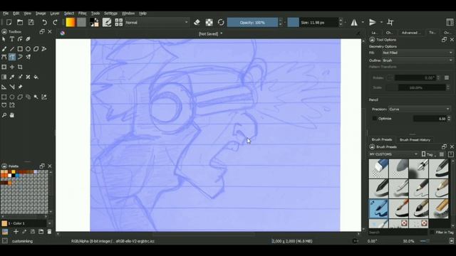 HOW TO DRAW WITH A MOUSE | STEP BY STEP Beginner guide Tutorial | Digital art with MOUSE in KRITA
