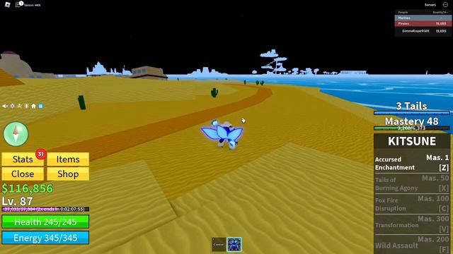 [ Blox Fruits ] Проходим игру с перм. Kitsune - Част 1