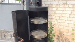 Печь под казан со съемной коптильней