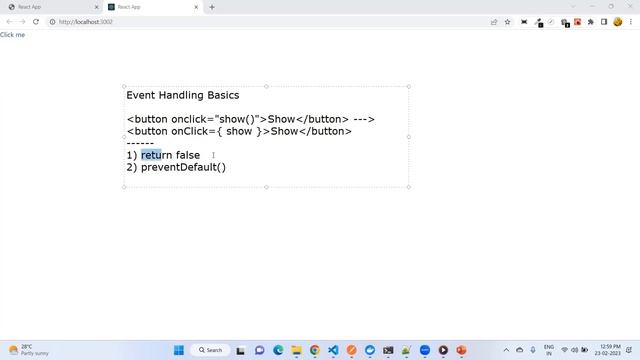 Handling Events in ReactJS in Hindi | Part-1 | React JS tutorial for beginners in Hindi смотреть онлайн