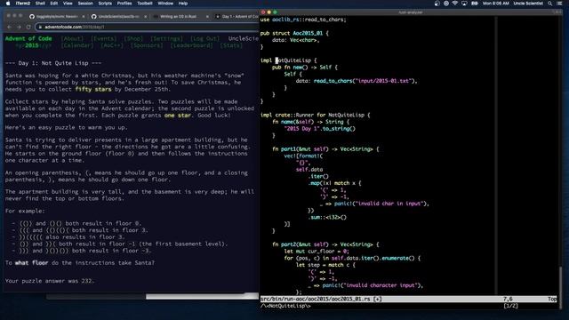 [Rust Programming] Advent of Code Solutions - 2015 Days 1 & 2 смотреть онлайн