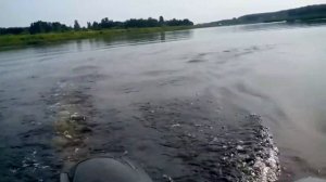 Риф 325 НД мотор 8л.с. В лодке двое.