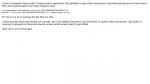 Databases: mongodb wt file corrupt issue, can not query few documents
